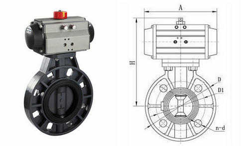 气动塑料蝶阀结构图