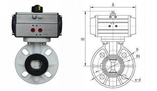 气动PP蝶阀结构